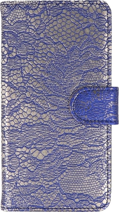 Bloem Bookstyle Hoesje - Wallet Case Telefoonhoesjes - Geschikt voor Samsung Galaxy J1 mini (2016) J105F Blauw