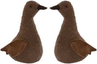ITEM Deurstopper eend - 2x - bruin - polyester - 21 x 12 x 29 cm - tegen klapperende deuren - kinderkamer