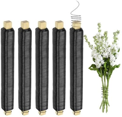 Bloemendraad 5 Rollen ø 0,8 mm - Wikkeldraad en Buigdraad voor Creatief Knutselen en Tuinieren - Zwart, Roestvrij, 25 m/Rol