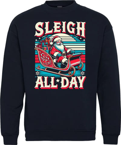 Kersttrui Sleigh All Day | Foute Kersttrui Dames Heren | Kerstcadeau | Kerstpakket | Navy | maat XS