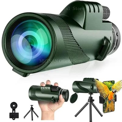 Télescope Monoculaire HD 80X100 Zoom Longue Portée Avec Trépied Clip Téléphone Pour Chasse Extérieure Camping Tourisme