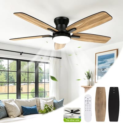 Archi Plafondventilator Met LED-Verlichting – Ventilator - 6 Snelheden – Omkeerbare Stille DC-Motor – Afstandsbediening – Timer
