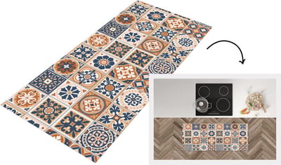 Keukenloper - Loper keuken - Tegels - Patronen - Middellandse Zee - 120x50 cm - Keukenloper vinyl