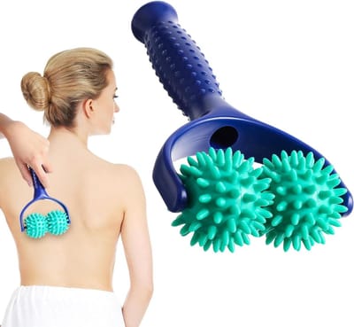 SnelShoppen - Massagerol met Handgreep - Handmatige Siliconen Massagerol - Acupressuurmassageapparaat - Egelbal voor Voet-, Arm-, Lichaams-, Nek- en B