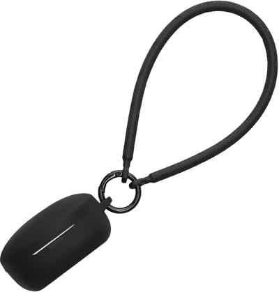 kwmobile oordopjes case geschikt voor Anker Soundcore Life P2 mini hoesje - Oortjes cover met handstrap - In-ear koptelefoon hoes - Silicone in zwart