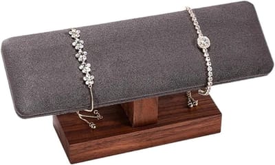 Sieradenstandaard Hout - Armbandhouder Toren - Sieraden Opbergen - Ruimtebesparend Ontwerp - 2 Stuks - Grijs