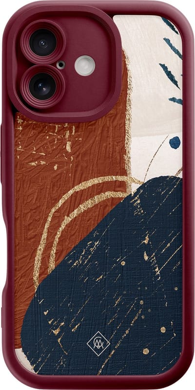 Casimoda® hoesje - Geschikt voor iPhone 16 - Abstract Terracotta - Effen telefoonhoesje met lensbescherming - Siliconen/TPU - Backcover - Multi