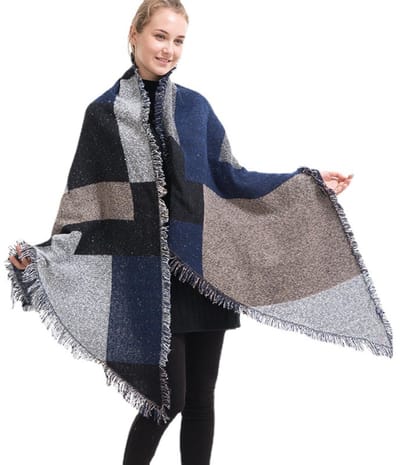 Dailygoods- Sjaal Dames - Zachte Wintersjaal 200 x 70 cm - Dekensjaal/Oversized - Eenheidsmaat - Perfect als Cadeau - Acryl/Katoen