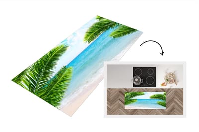 Keukenloper - Loper keuken - Tropisch - Strand - Palmboom - 120x50 cm - Keukenloper vinyl