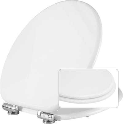 BukkitBow - Toiletbril met Softclose - Toiletbril / Toiletzitting met Print - Antibacterieel - Wit