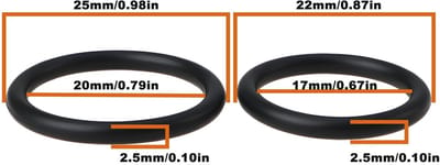 Dailygoods- O-ringen set 30 stuks - 20x25x2.5mm/17x22x2.5mm - Duurzaam rubber - Lekvrije afdichting - Brede compatibiliteit - Perfecte pasvorm - Afdichtringen