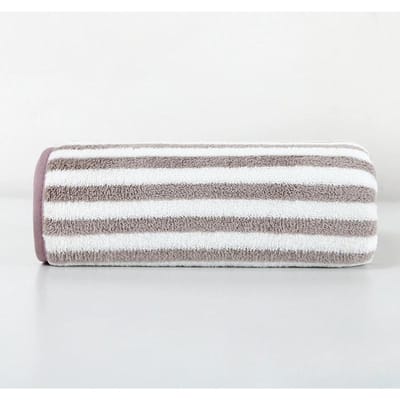 Serviette en Velours Corail à Rayures Fines Épaisse Grande Serviette de Bain Sans Perte de Poils Séchage Rapide Serviettes Visage Hommes et Femmes Ensemble de Serviettes de Bain 70*140cm