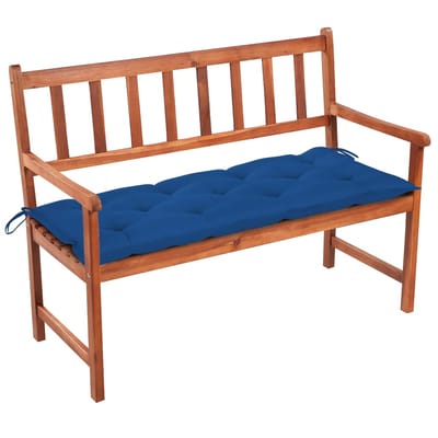 vidaXL - Tuinbank - met - kussen - 120 - cm - massief - acaciahout