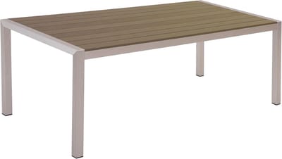 Moderne Rechthoekige Tuin- en Eettafel 180x90 cm voor 6 Personen - Bruin met Aluminium Frame