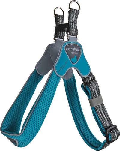 Coralpina Cinquetorri Hondentuigje - Verstelbaar Hondenharnas - Kleur: Turquoise - Maat 5: Borstomvang: 42-55cm / 6 tot 12 kg
