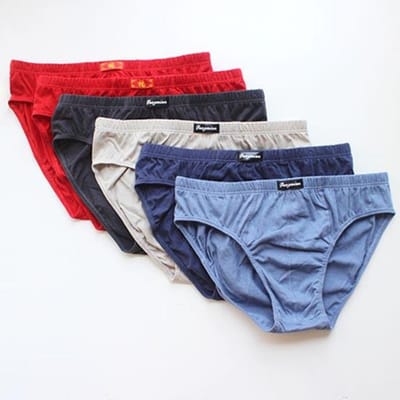 6 pakjes herenondergoed, katoenen halfhoge loszittende slips, dik ondergoed in grote maten 6XL red