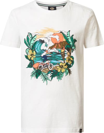 Petrol Industries - T-shirt - Heren - L - Wit - Katoen - M-1040-TSR674
