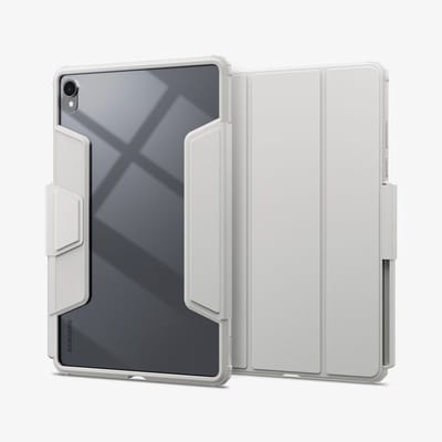 Spigen AirSkin Pro Hoes Geschikt voor Samsung Galaxy Tab S11 - Book Case met Standaard - Sleep/Wake Functie - Magnetisch Afneembare Cover - Grijs