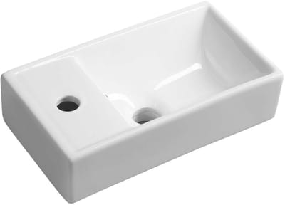 Sapho Minos Keramisch fonteintje 40x22cm, kraangat links, wit