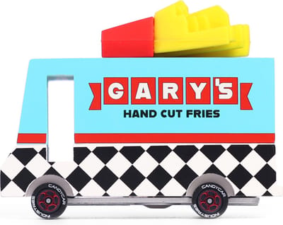 Candycar Vans: FRENCH FRY VAN (F311) 8,4x4,1x6,5cm, wooden diecast, in giftbox, 3+