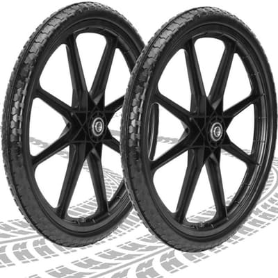 20 x 1.95 Inch Vervangingswielen voor Tuinkar – Plat Vrij, Geschikt voor Grote Gereedschappen en Tuinwagens, 2 Stuks