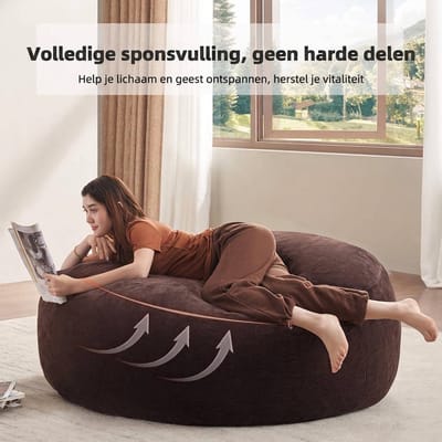 Zitzak - Loungestoel - Comfortabele Spons Vulling - Woonkamer & Slaapkamer - Bruin - 130x120x60 cm