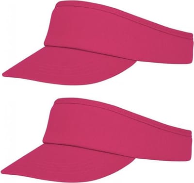 Bullet Sunvisor zonneklep voor volwassenen - 2x stuks - Roze - Katoenen verstelbare zonneklep - Dames/heren