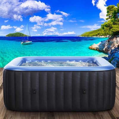 REN® Opblaasbare Jacuzzi - Jacuzzi Opblaasbaar - Opblaasbare Zwembaden - Grijs - 185cm x 185cm x 86cm