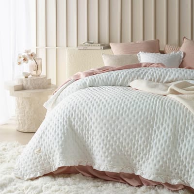 Dailygoods- Sprei 200 x 220 cm - Ecru - Bedsprei/Banksprei - Quilt - Zachte Textuur - Veilig en Hoogwaardige Kwaliteit - Deken