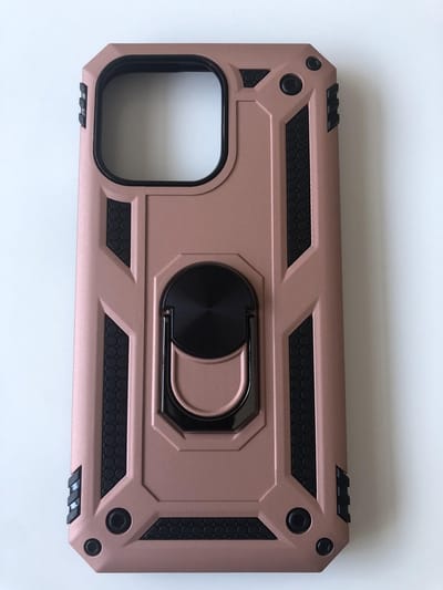 Hybrid Armor Backcover met Kickstand Ring – Geschikt voor Apple iPhone 13 Pro – Rosegoud