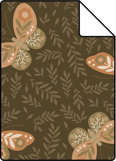 Proefstaal ESTAhome behang vlinders groen - 26.5 x 21 cm - 131887-S