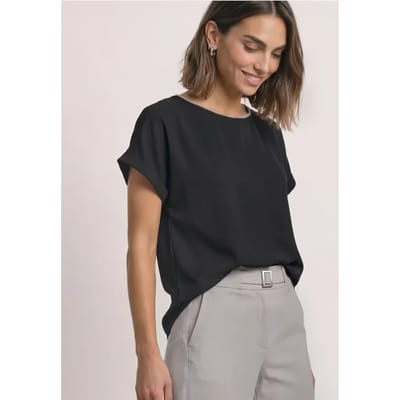 2-in-1-Shirt van chiffon met boothals