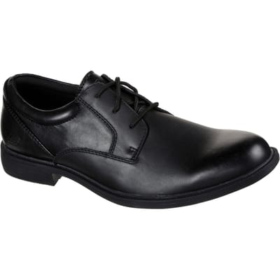 Skechers Dreston Rasmiss Leren Heren Zwarte Standaard Veterschoenen