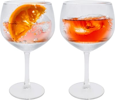 Excellent Houseware Gin Tonic/Aperol Spritz Cocktailglazen/drinkglazen - 2x - 650 ml - grote bol glazen