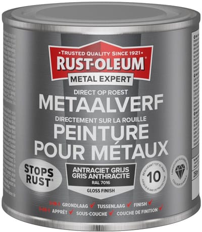 Rust-Oleum Metal Expert Direct Op Roest Metaal Verf 250ml - RAL 7016