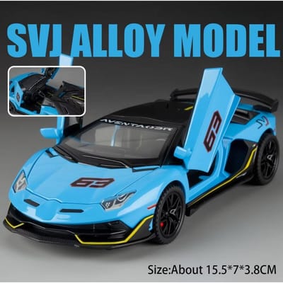 1:32 Lambor Svj63 Auto Speelgoed Modellen Legering Diecast Wiel Schokdemper Pull Back Miniatuur Voertuigen Speelgoed Voor Verzamelaar