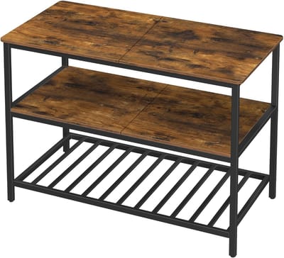 Hoppa! | Keukeneiland | Bruin / Zwart - Staal - 120x52x90 cm (BxDxH)