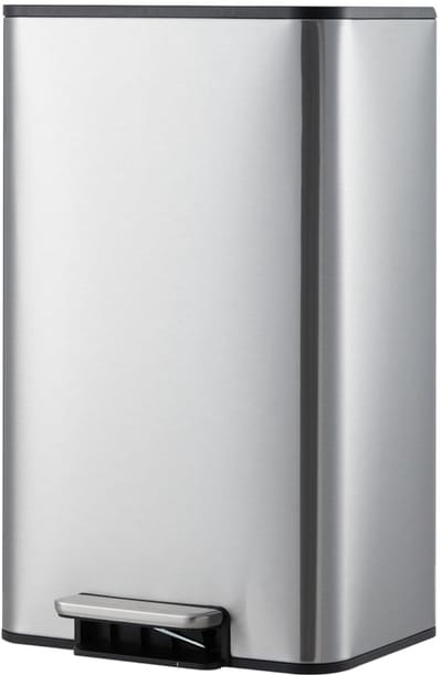 Space-Saving pedaalemmer 18L- RVS rechthoekige prullenbak met soft-close deksel en uitneembare binnenemmer - zilver - voor badkamer, keuken en kantoor - 29.5x26x49cm