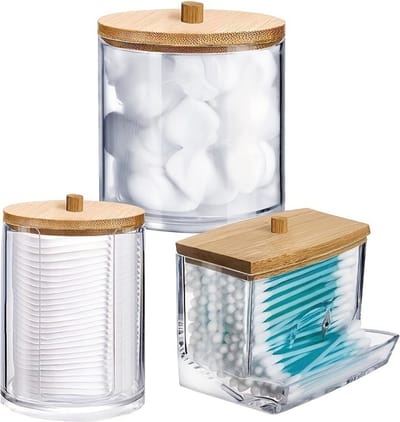 Nivard Oorstokjes Houder - Wattenschijfjeshouder - Wattenstaafjes Houder - Wattenstaafjes Dispenser - Q Tips
