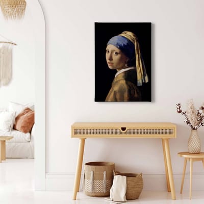 Canvas print DD123153 PearlEarRing A.S. Création 0,5 x 0,7 m Zwart / Antraciet Kantoor Hal/Gang Keuken Slaapkamer Woonkamer