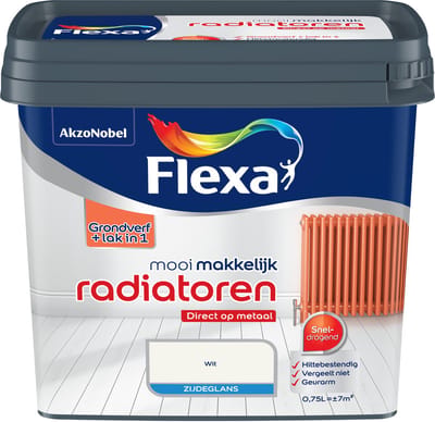 Flexa - Mooi Makkelijk Radiatoren Zijdeglans - Wit - 750 Ml
