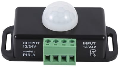 Allecto - PIR Bewegingssensor - LED verlichting - 12V/24V DC - Bewegingsdetectie - Buiten en binnen gebruik - Efficiënte energiezuinige oplossing -...