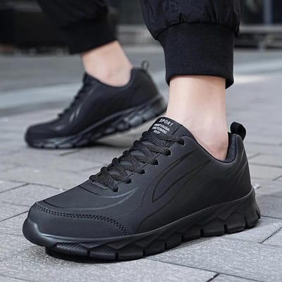 Mode Leer Heren Hardloopschoenen Casual Schoenen Veterschoenen Heren Trainers Sneakers Lichtgewicht Wandelschoenen Mannelijk 39 gray