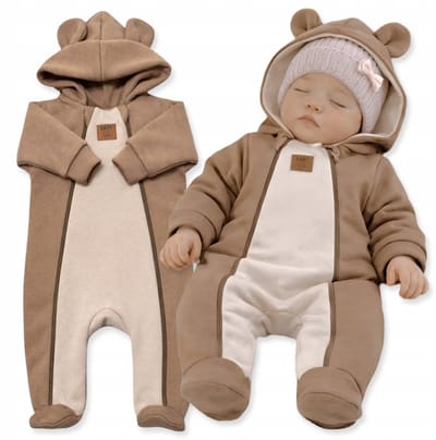 Dartomik - Baby Overal - Twee Ritsen - Cappuccino Beige - Oeko-Tex