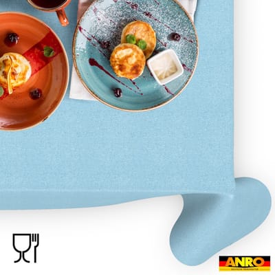 ANRO Tafelkleed Effen linnenlook Blauw 130x90cm Rechte rand Afwasbaar Waterafstotend Binnen & Buiten