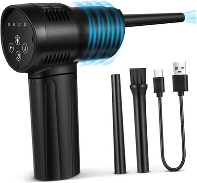 Elektrische Luchtblazer - Persluchtstofzuiger Draadloos - Apparaten Reinigen - Verstelbare Mondstukken - 16.2 cm - Zwart