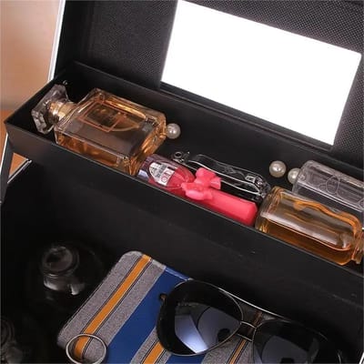 Nageltas Schoonheid - Make-up Koffer - Opslag Organizer - Grote Capaciteit - 30 cm Lengte - Zilver