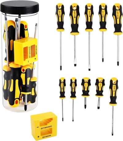 Complete schroevendraaierset met 22 stuks, inclusief magnetizer, antislipgreep en diverse koppen voor precisiewerk