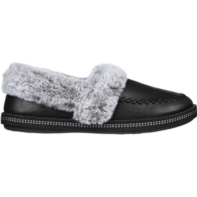 Skechers Dames Cosy CampF Leren Slippers (Zwart)