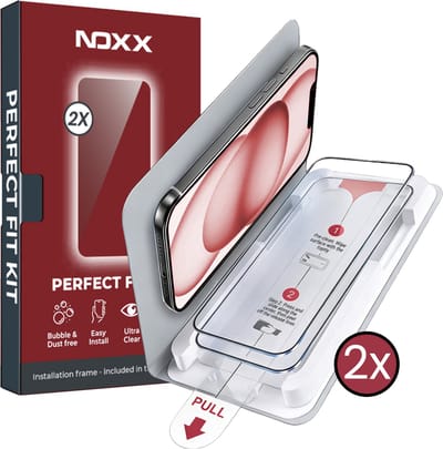 Screenprotector - Geschikt voor Apple iPhone 15 - 2 Stuks - Met Montagehulp - Perfect Fit Kit - Bubbelvrij Aanbrengen - Gehard Glas - Beschermglas - Tempered Glass - Screen Protector - Case Friendly